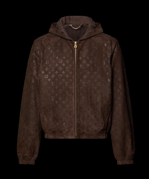 모노그램 엠보스드 스웨이드 후디